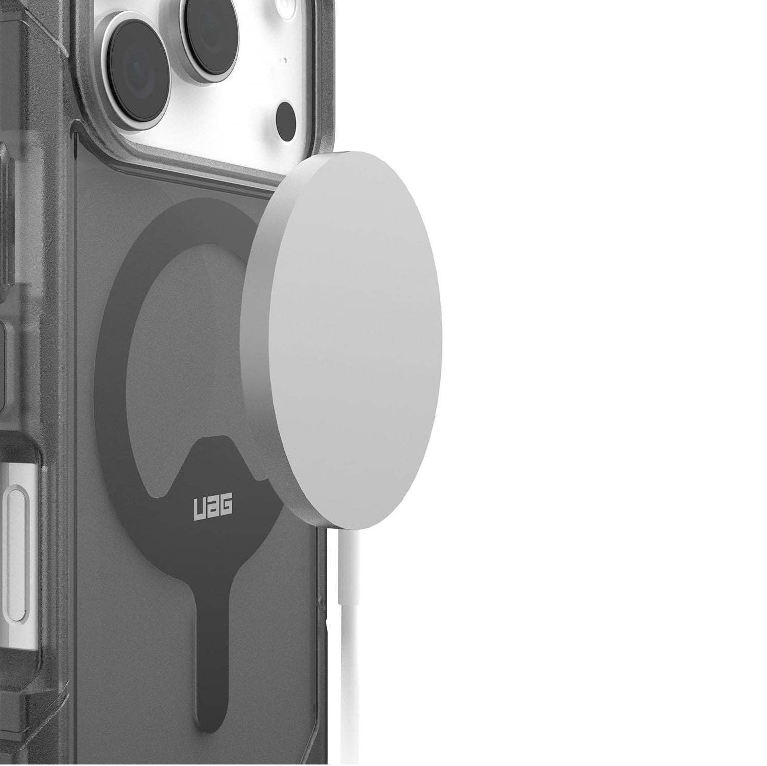 Handyhülle für iPhone 17 Pro, Urban Armor Gear Trooper Mag, Durchscheinend mit schwarzen Rahmen