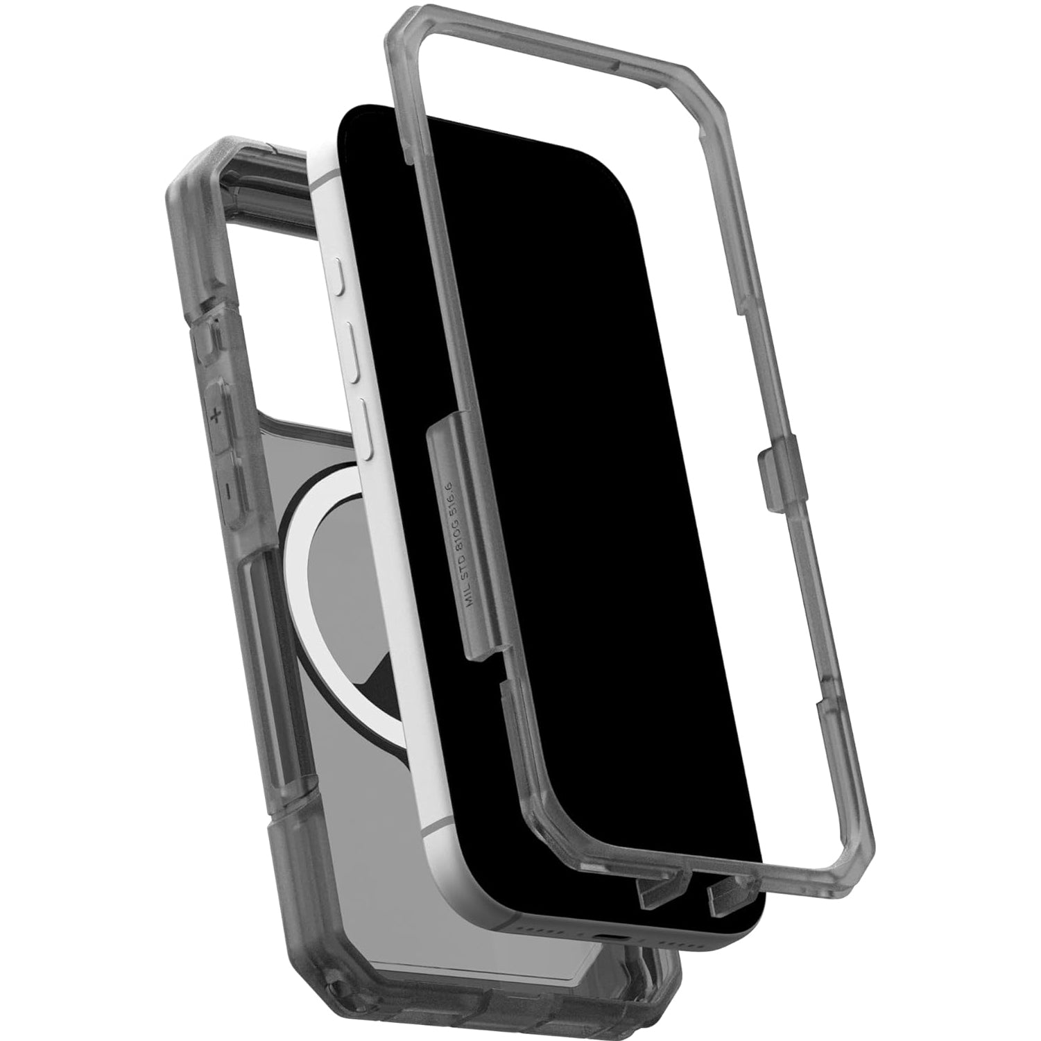 Handyhülle für iPhone 17 Pro, Urban Armor Gear Trooper Mag, Durchscheinend mit schwarzen Rahmen