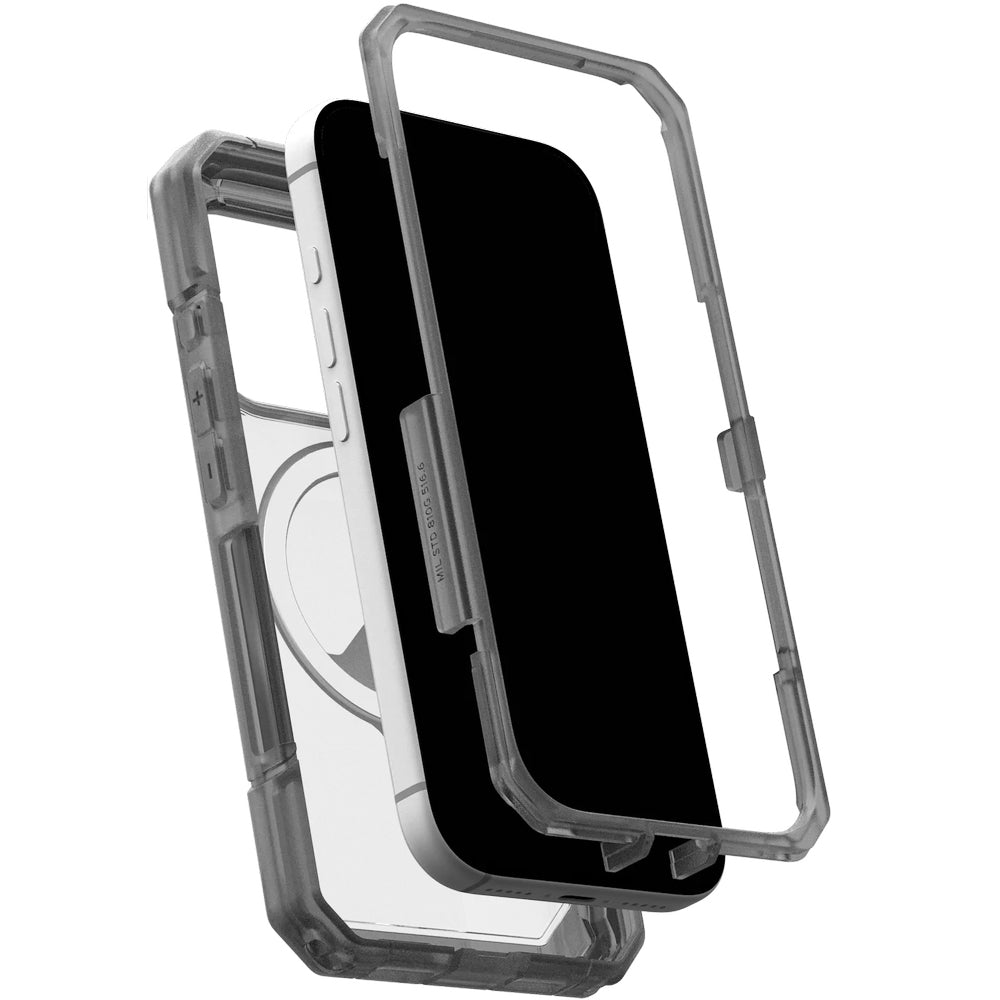 Handyhülle für iPhone 18 Pro / 17 Pro, UAG Trooper Mag, Transparent mit schwarzen Rahmen