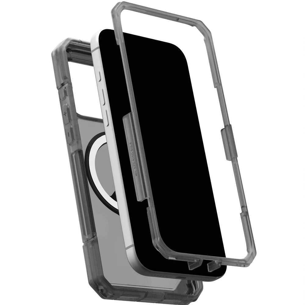 Handyhülle für iPhone 17 Pro Max, Urban Armor Gear Trooper Mag, Durchscheinend mit schwarzen Rahmen