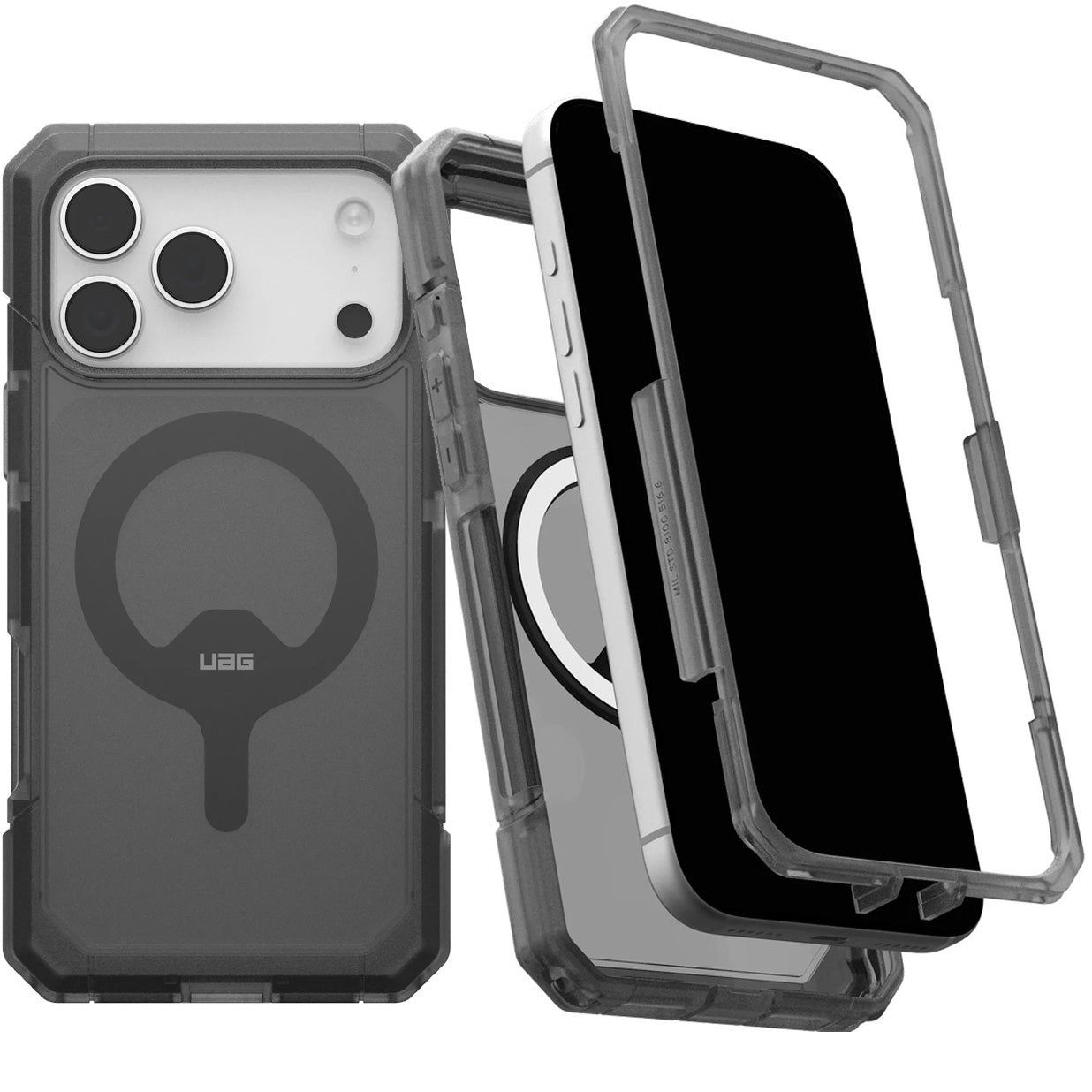 Handyhülle für iPhone 17 Pro Max, Urban Armor Gear Trooper Mag, Durchscheinend mit schwarzen Rahmen