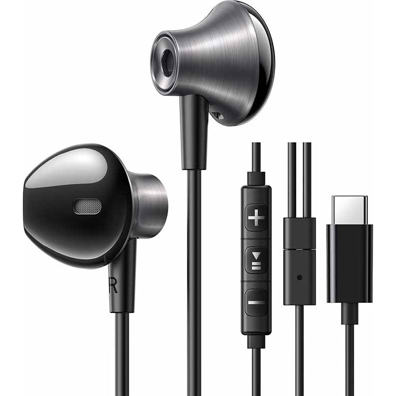 Kabelgebundene In-Ear-Kopfhörer mit USB-C, Ugreen EP106, Schwarz