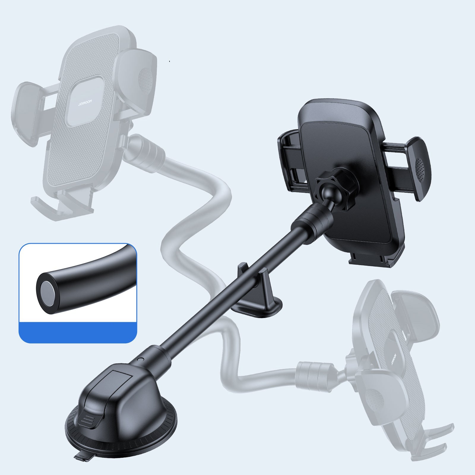 Mechanische Handy-Halterung für Armaturenbrett/Windschutzscheibe, Joyroom JR-ZS259, Schwarz