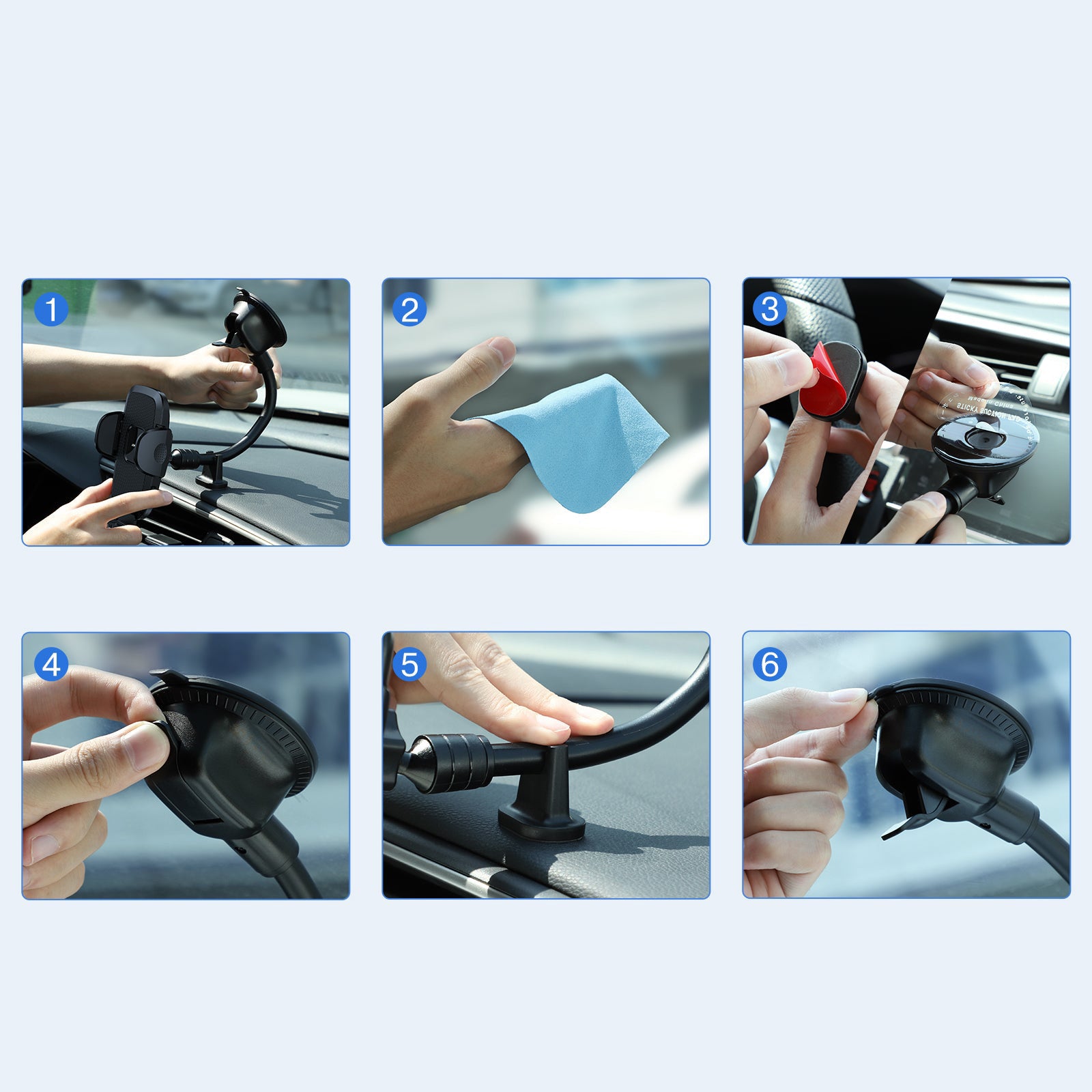 Mechanische Handy-Halterung für Armaturenbrett/Windschutzscheibe, Joyroom JR-ZS259, Schwarz