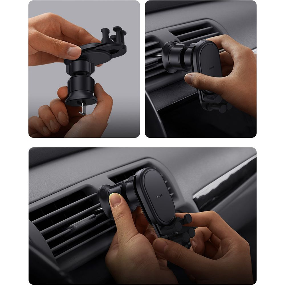 Baseus Stable Gravitational Car Mount Pro mit induktiver Aufladung an den Lüftungsöffnungen, Schwarz