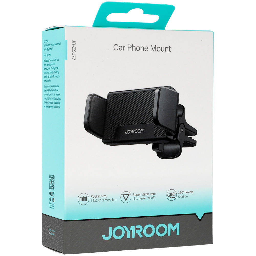 Handy-Halterung für das Lüftungsgitter, Joyroom JR-ZS377, Schwarz
