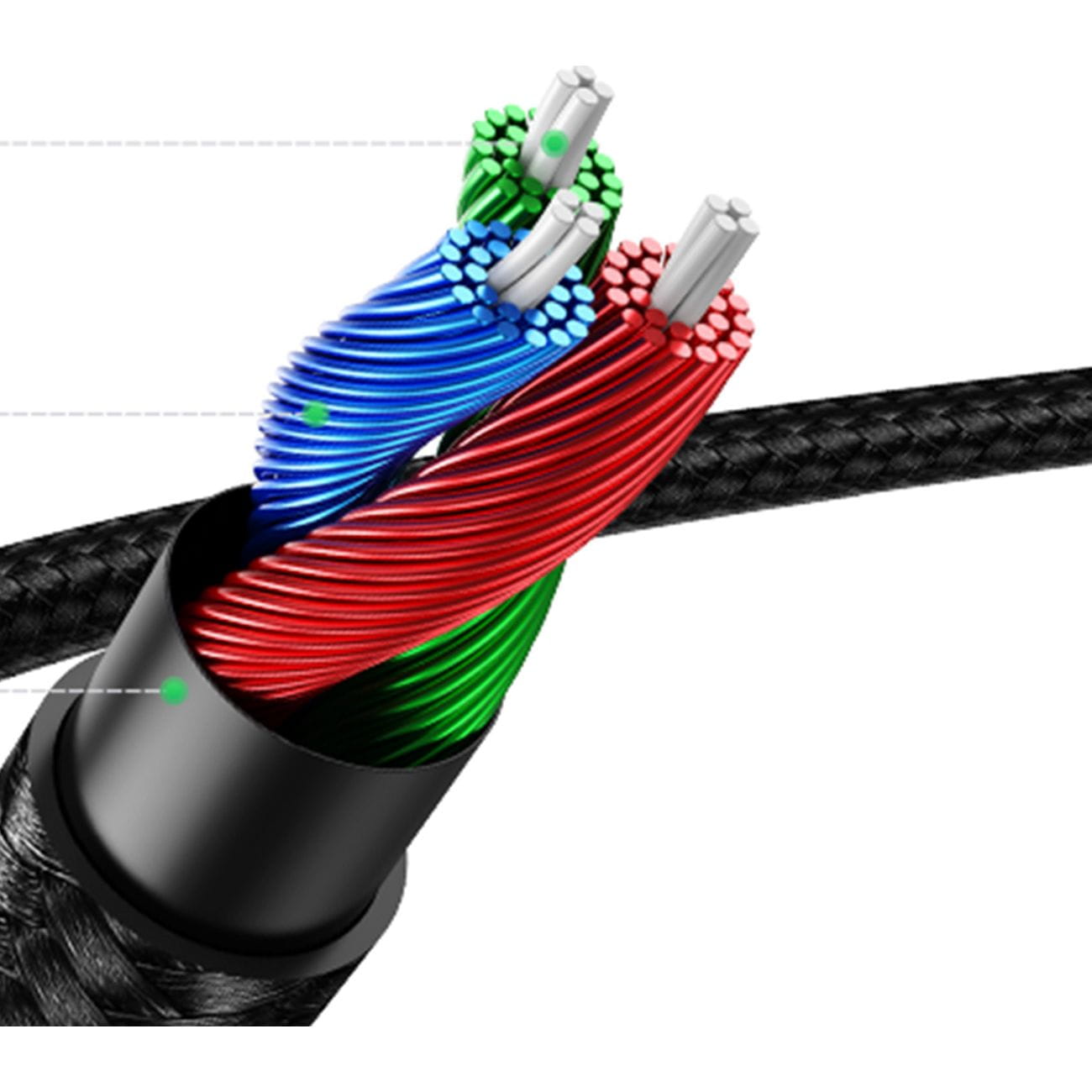 Kabel Ugreen AUX 3,5 mm Mini Jack(2x Stecker), 1,5m AV112, Schwarz mit blauen Steckern