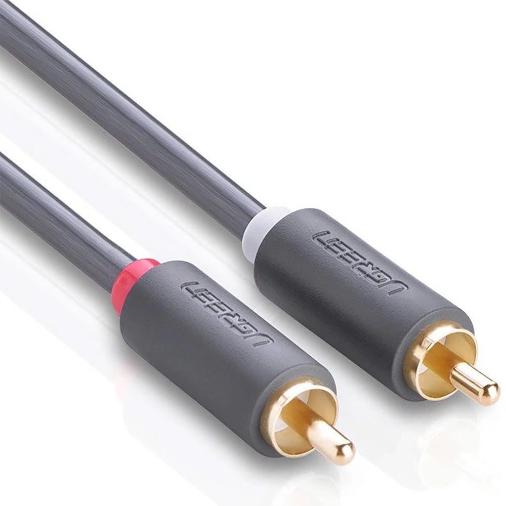 Audiokabel Ugreen 2RCA zu 2RCA (männlich), 2m, Ugreen AV104, Dunkelgrau