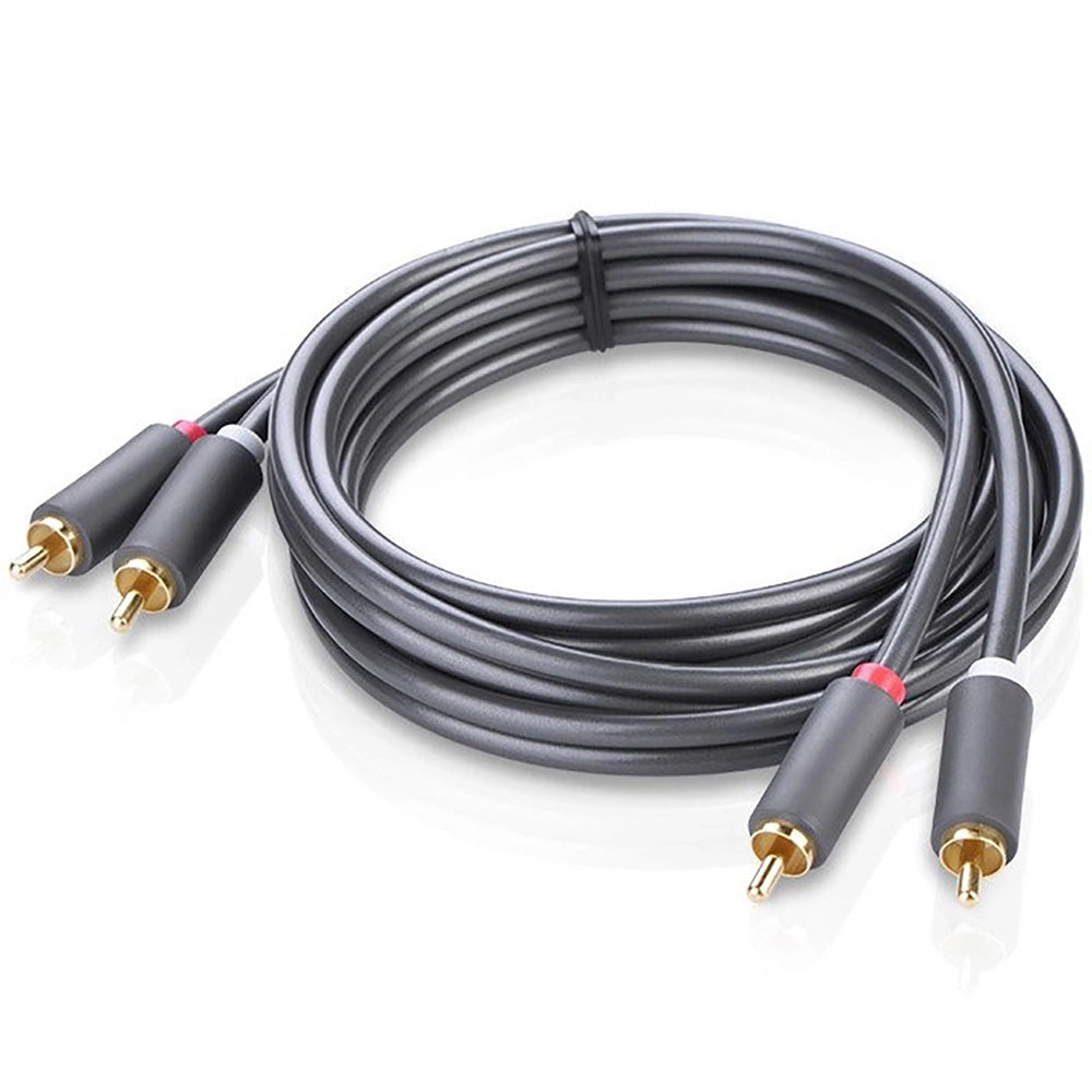 Audiokabel Ugreen 2RCA zu 2RCA (männlich), 3m, Ugreen AV104, Dunkelgrau
