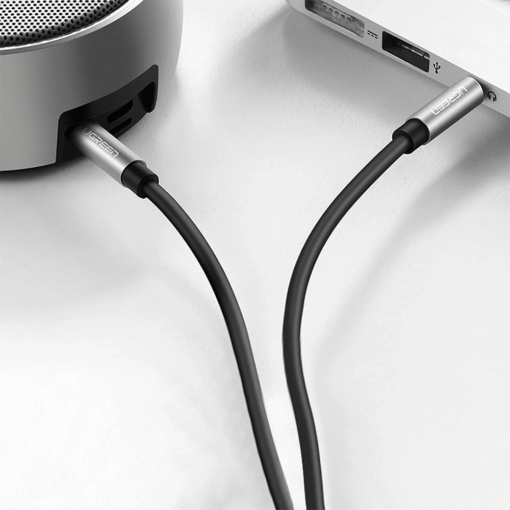 Kabel AUX 3,5 mm Mini Jack (2x männlich), 5m, Ugreen AV119, Schwarz-Grau