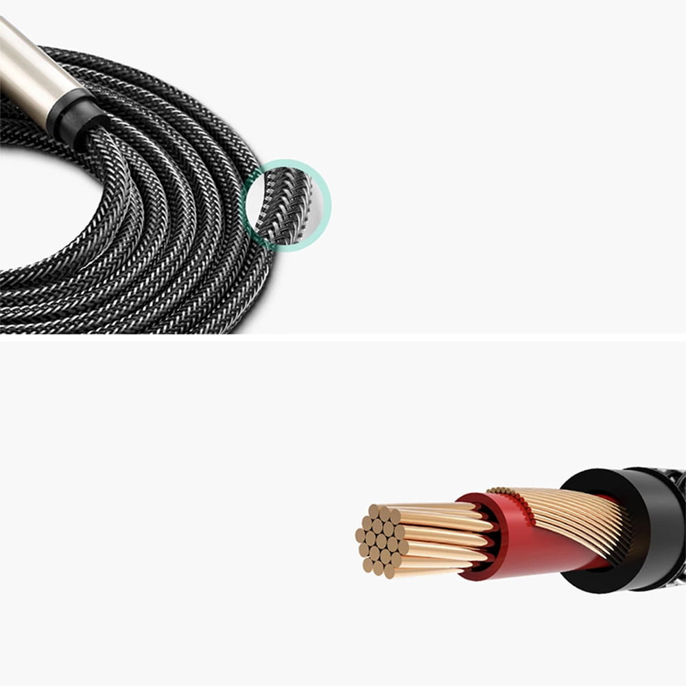 Audiokabel Jack 6,35mm (2x männlich), 1m, Ugreen AV128, Schwarz-Grau