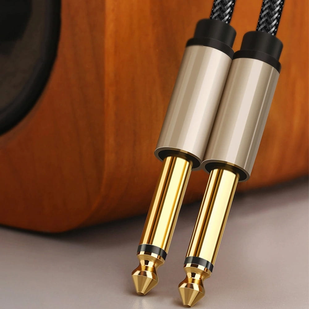 Audiokabel Jack 6,35mm (2x männlich), 1m, Ugreen AV128, Schwarz-Grau