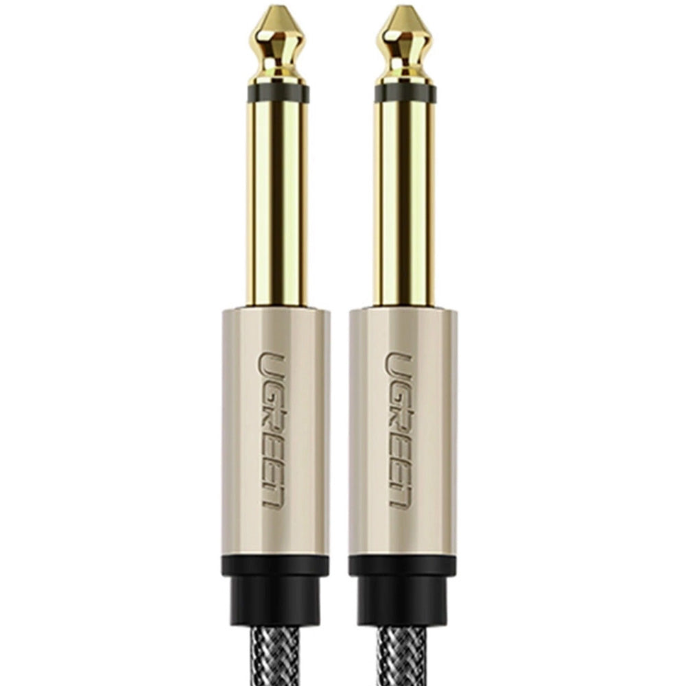 Audiokabel Jack 6,35mm (2x männlich), 2m, Ugreen AV128, Schwarz-Grau