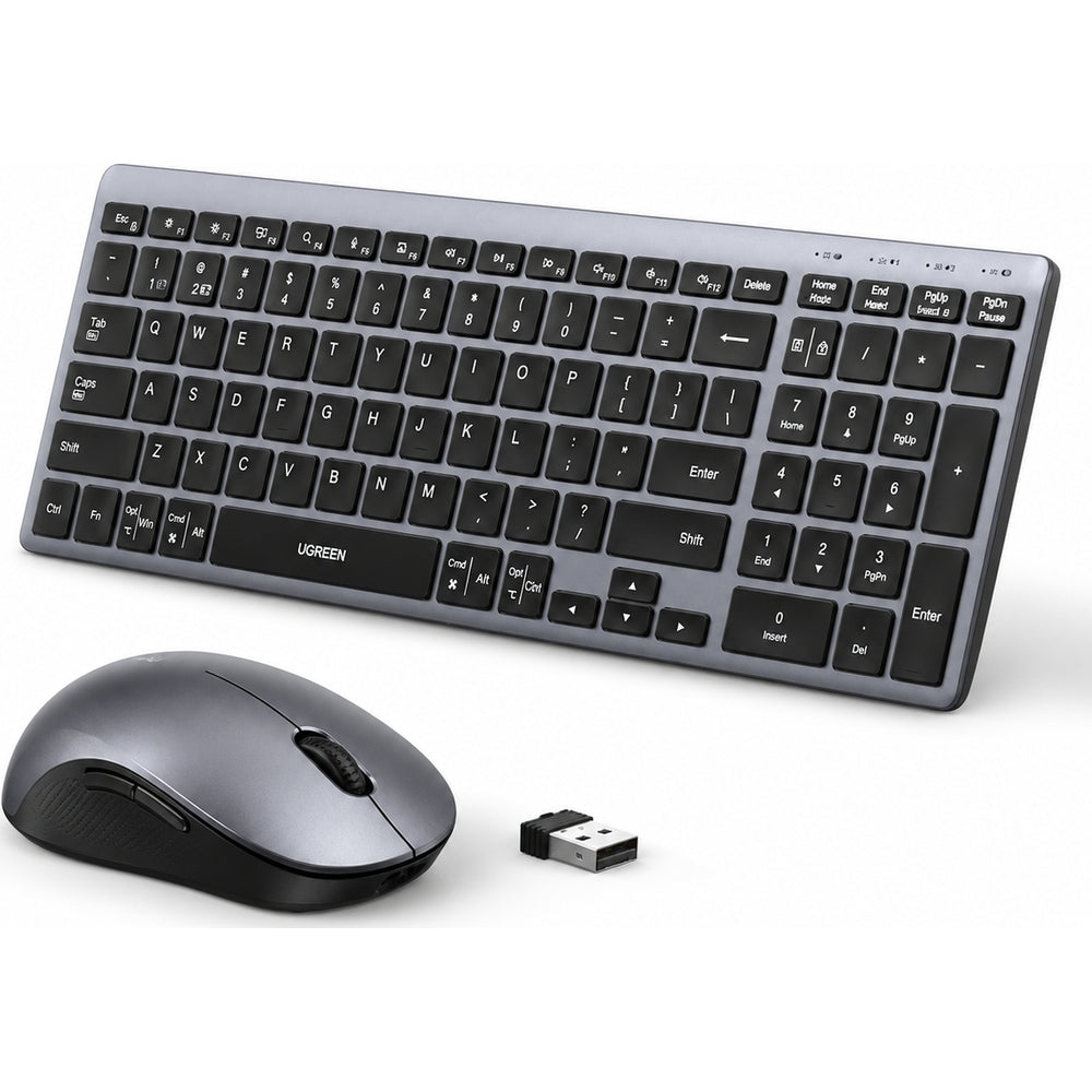 Kabelloses Tastatur- und Maus-Set UGREEN MK552, 4000 DPI, Bluetooth 5.4 Schwarz-Silber