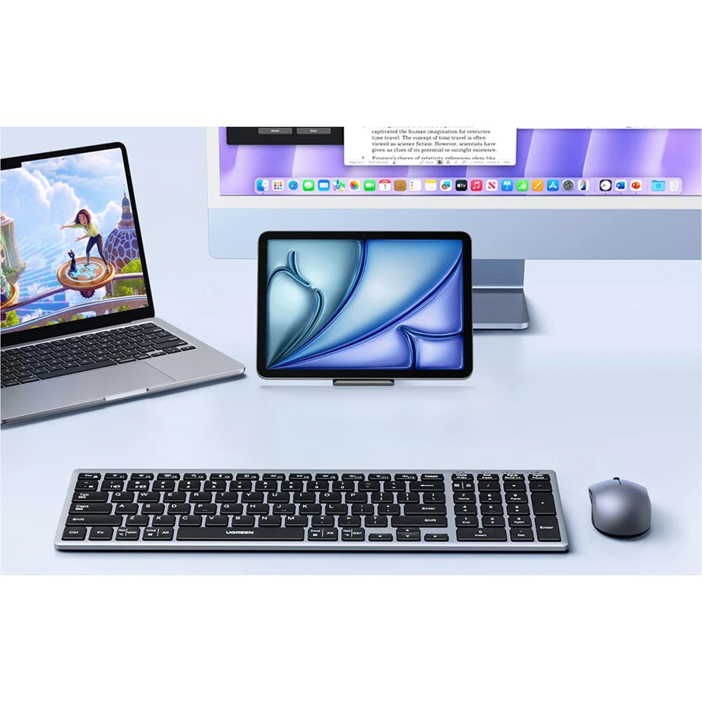 Kabelloses Tastatur- und Maus-Set UGREEN MK552, 4000 DPI, Bluetooth 5.4 Schwarz-Silber