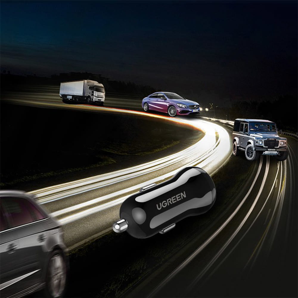 Autoladegerät 24W, 2x USB-A, Ugreen, Schwarz