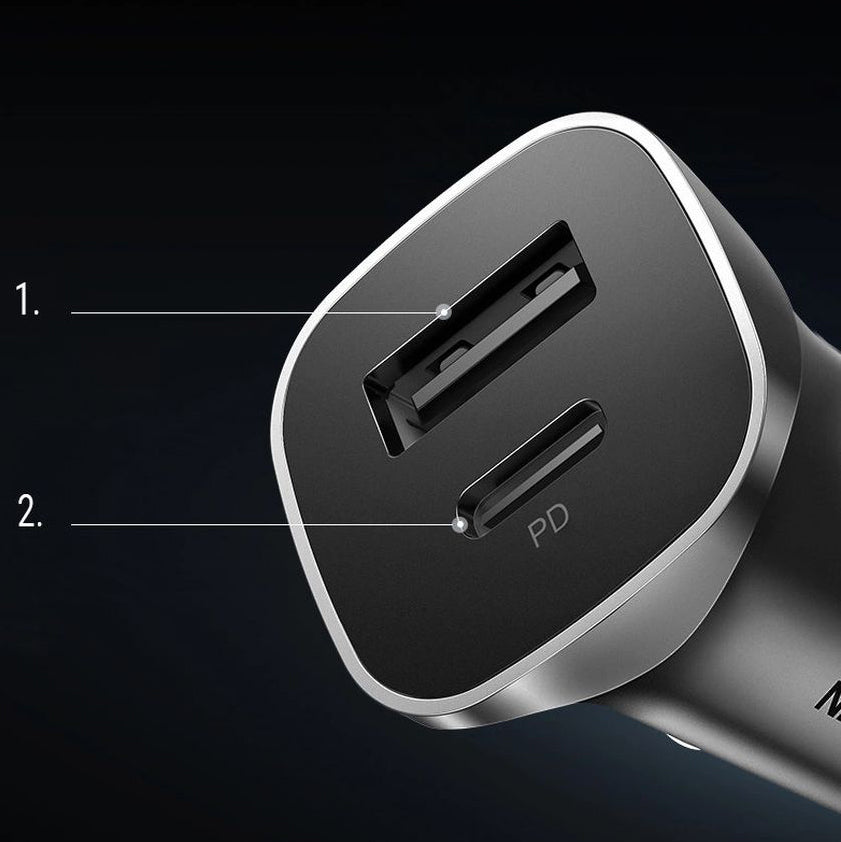 Ugreen CD130 24W Autoladegerät, USB-C, USB-A, PD, Grau