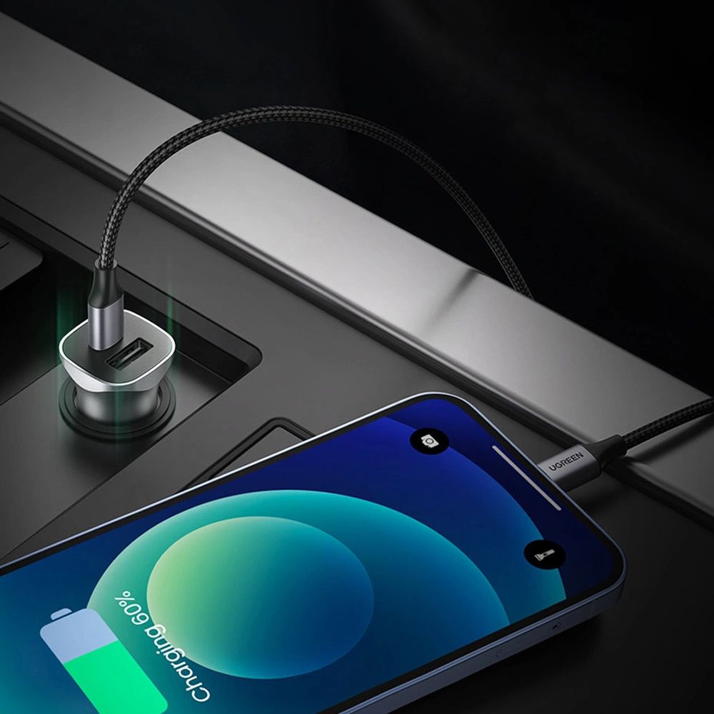 Ugreen CD130 24W Autoladegerät, USB-C, USB-A, PD, Grau