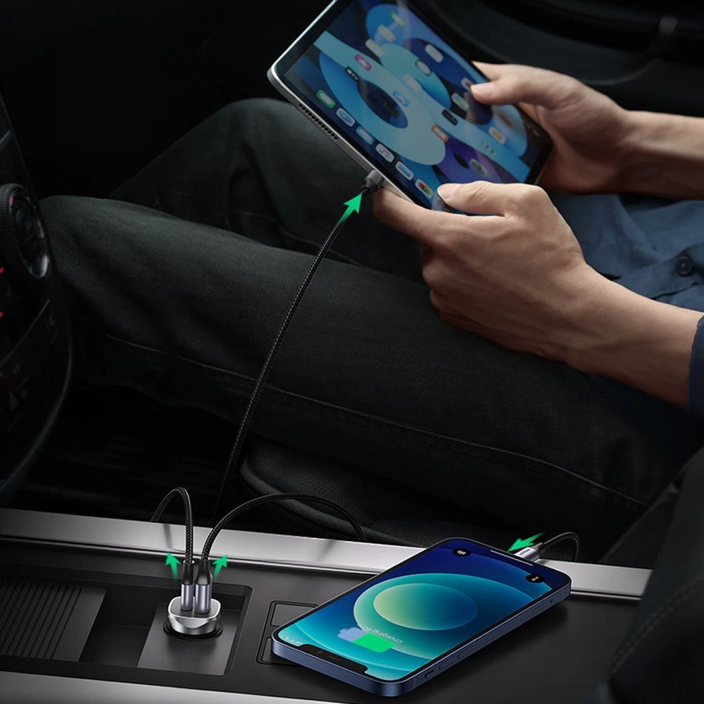 Ugreen CD130 24W Autoladegerät, USB-C, USB-A, PD, Grau