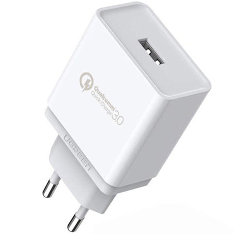 Schnell-Ladegerät, 1x USB-A, Fast Charger QC 3.0, 18W, 3A, Ugreen, Weiß