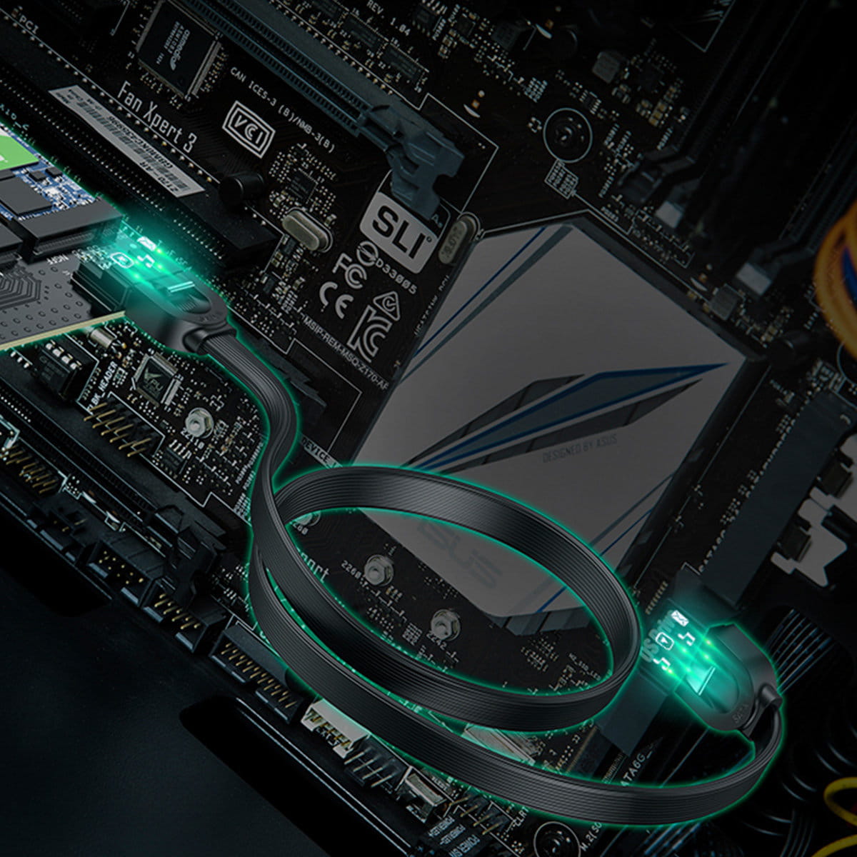 Erweiterungskarte, Adapter PCIe 3.0 x4 für M.2 NVMe M, M+B-Key, Ugreen CM302, Schwarz
