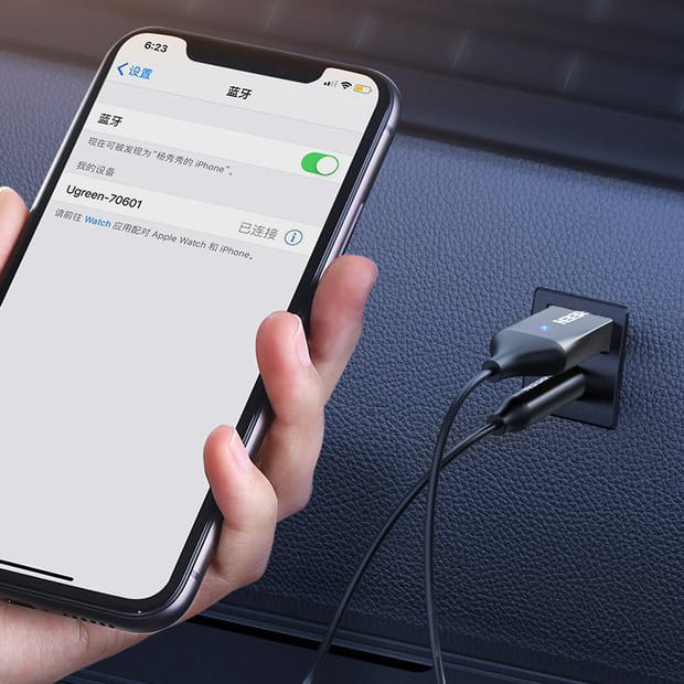 Audio-Adapter Bluetooth 5.3 USB auf 3.5 mm Mini-Jack, Ugreen CM309, AUX 3.5mm, Schwarz
