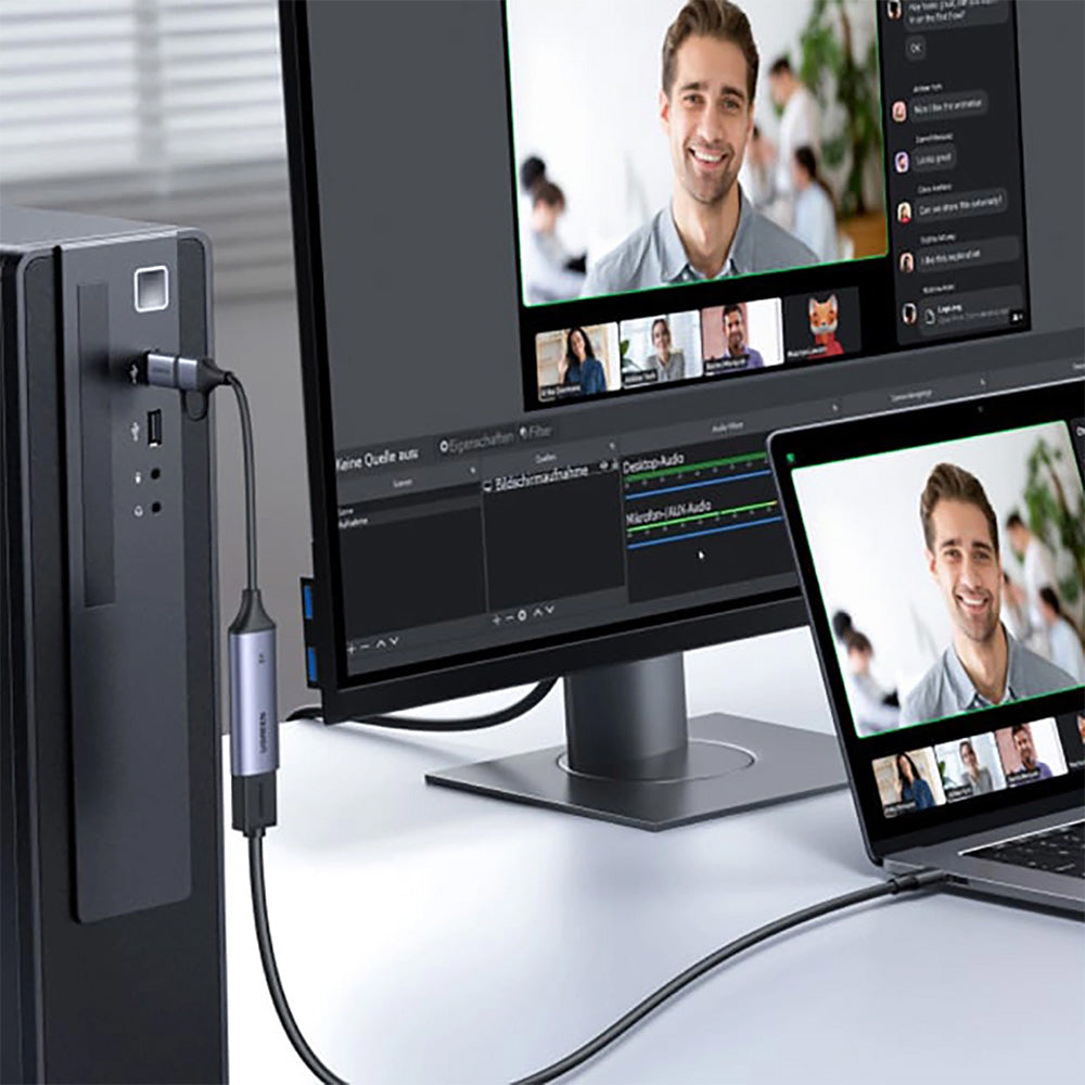 Video-Capture-Karte HDMI zu USB 3.0 / USB-C, 2K 30 Hz, Ugreen CM629, Grau-Schwarz