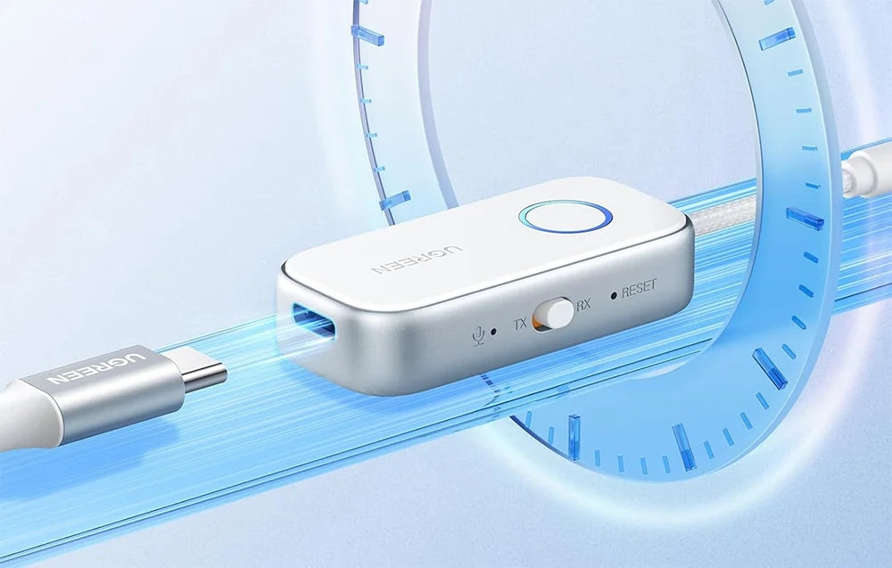 Audio Transmitter, Bluetooth 5.4 mit 3.5 mm Klinke AUX, Ugreen CM872, Weiß