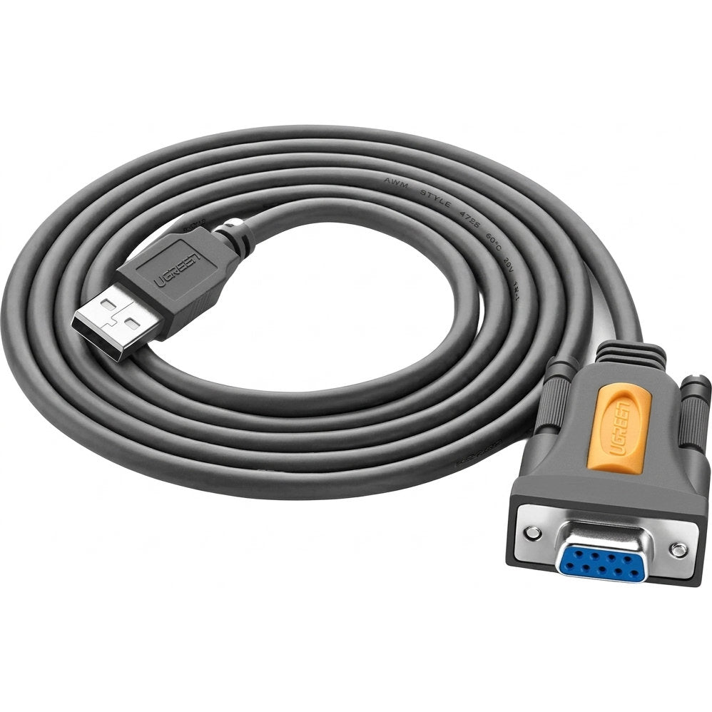 Kabel USB-A auf DB9 RS-232, 1.5 m, Ugreen CR104, Grau