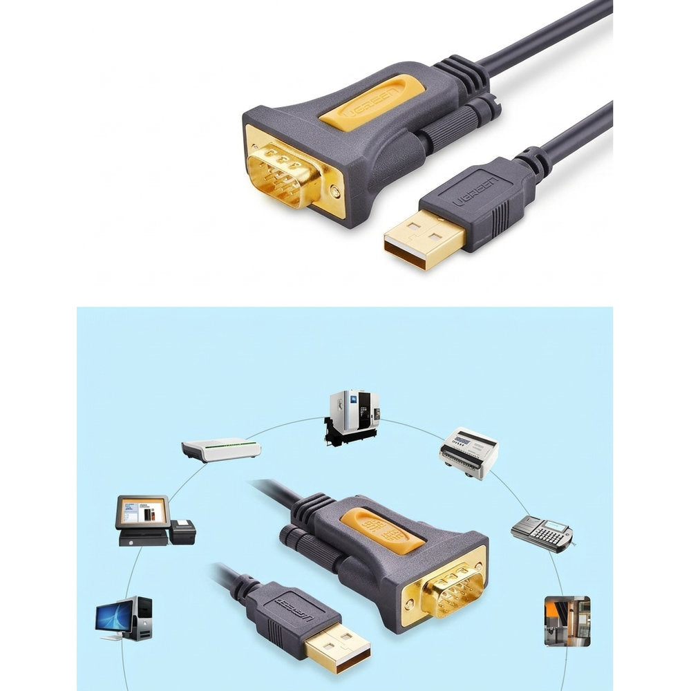 Kabel USB-A auf DB9 RS-232, 3 m, Ugreen CR104, Grau