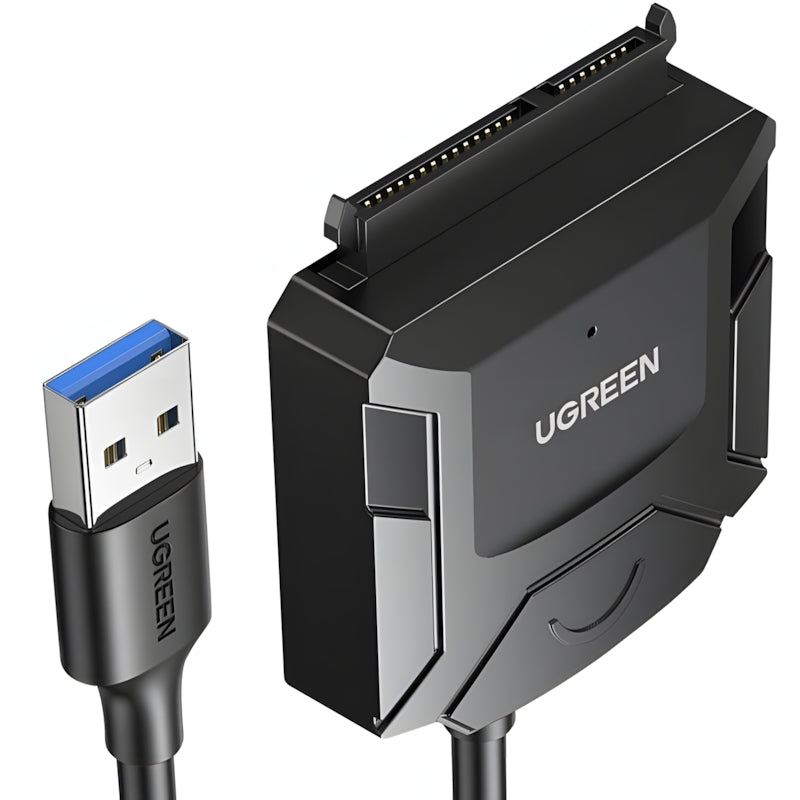 Adapter USB-A 3.0 für 2.5'' / 3.5'' SATA Laufwerke, SSD, HDD, 5 Gbps, Ugreen CR108, Schwarz