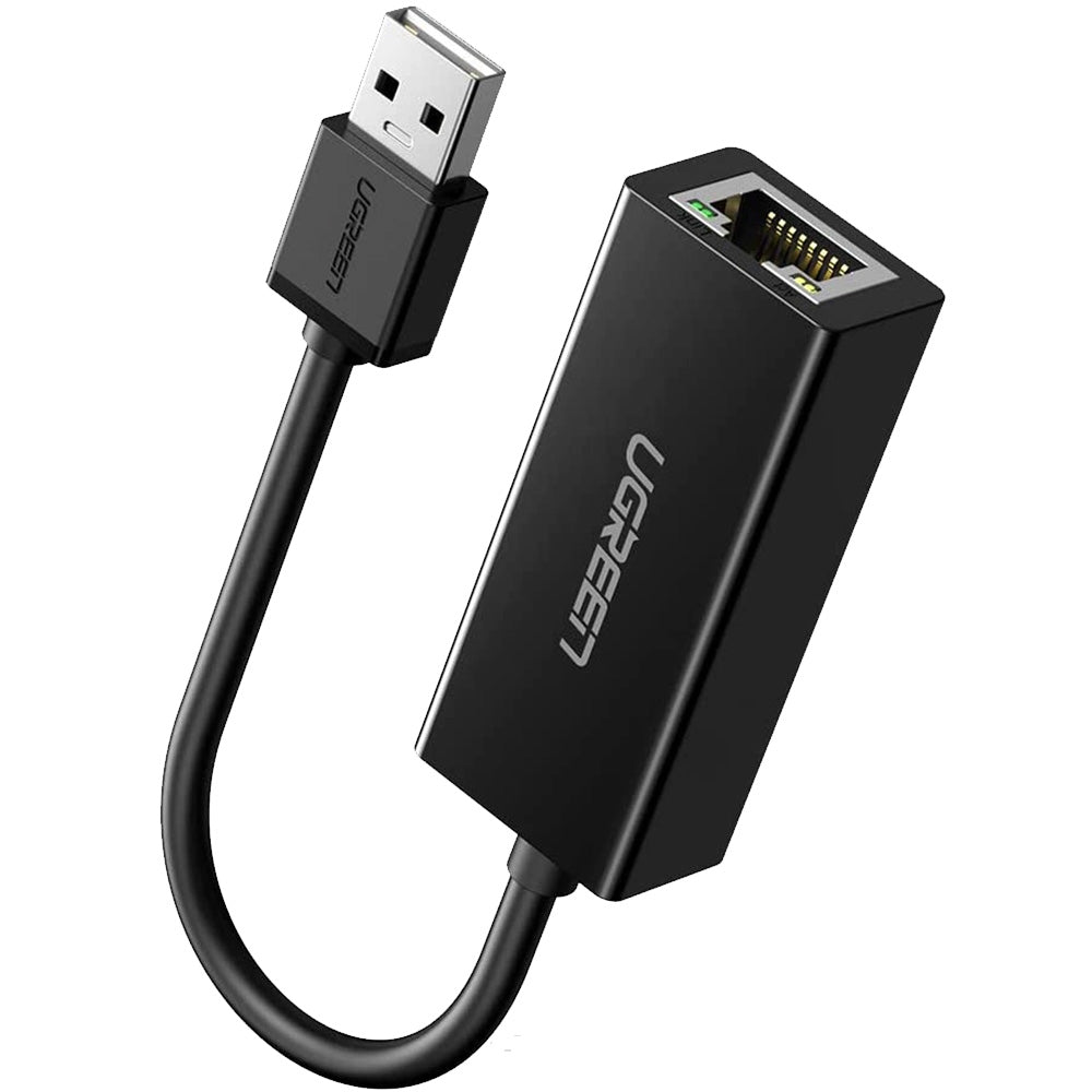 Adapter USB-A 2.0 für Ethernet (RJ45), 10/100 MB/s, Ugreen CR110, Schwarz