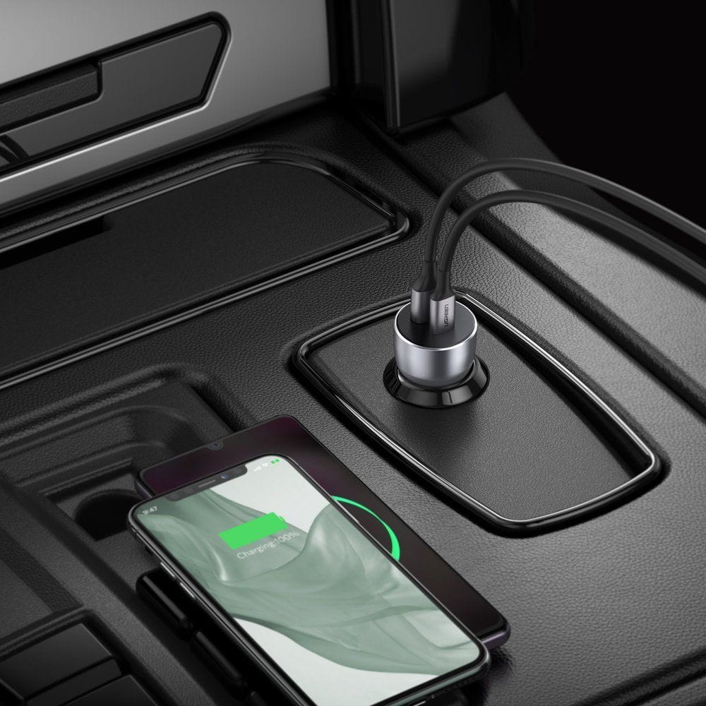 Autoladegerät Ugreen CD213 36W, USB-C / USB-A, QC 3.0, Grau