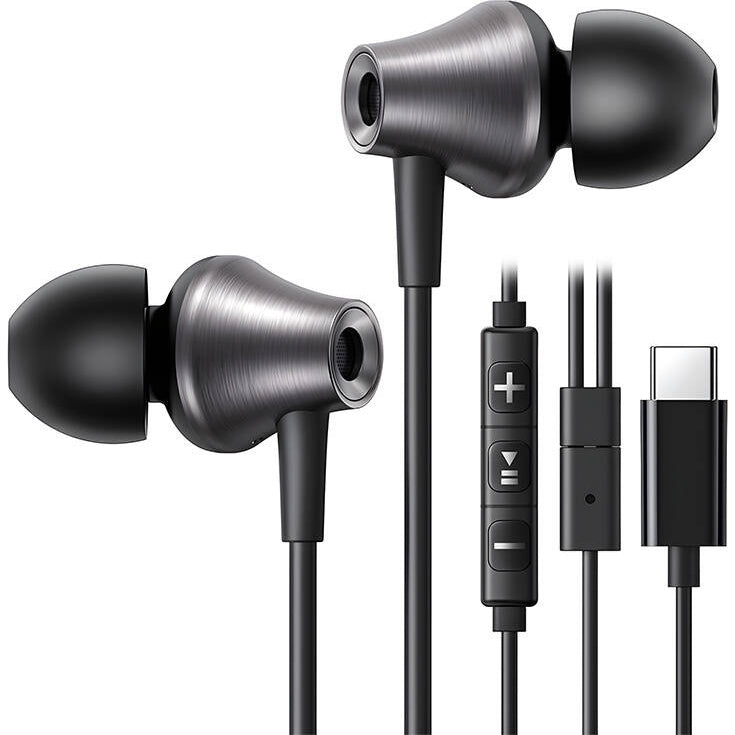 Kabelgebundene In-Ear-Kopfhörer mit USB-C, Ugreen EP105, Schwarz