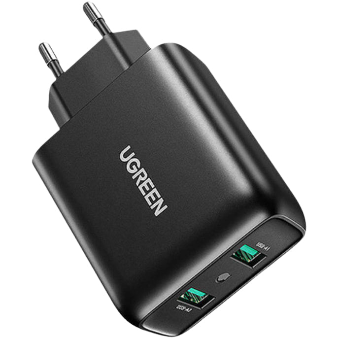 Schnell-Ladegerät 2x USB-A, Ugreen, QC, 36W, Schwarz