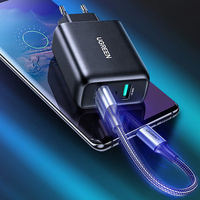 Schnell-Ladegerät 2x USB-A, Ugreen, QC, 36W, Schwarz