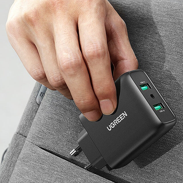 Schnell-Ladegerät 2x USB-A, Ugreen, QC, 36W, Schwarz