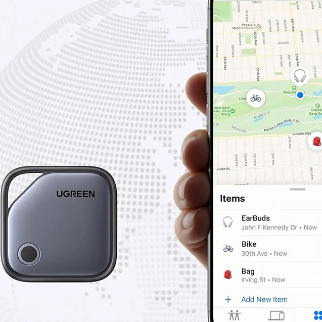 Bluetooth-Ortungsgerät / Tracker auf Bluetooth für Apple My Find, Ugreen Finder 2 CM919, 2 Stück, Schwarz