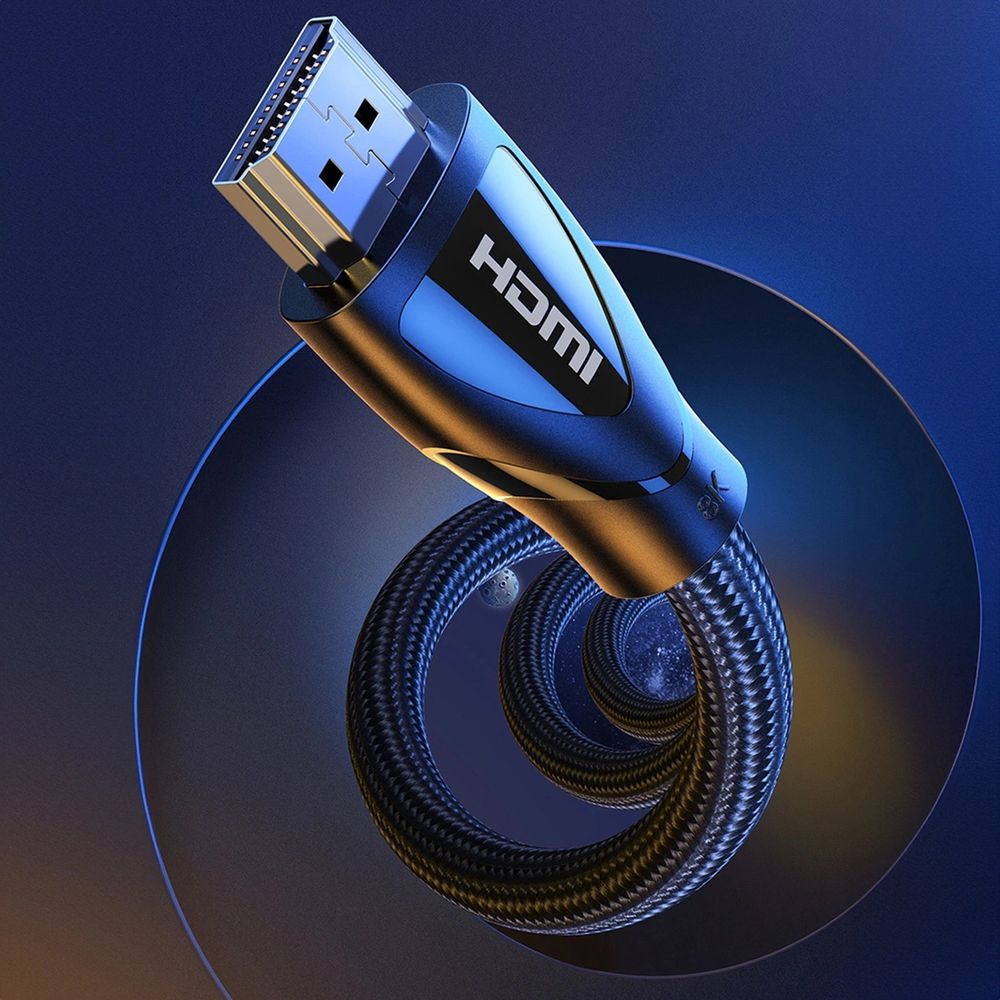 Nylon Kabel Ugreen HD140 HDMI 2.1, 8K / 60Hz, 1 m, Schwarz