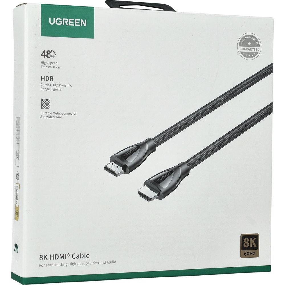 Nylon Kabel Ugreen HD140 HDMI 2.1, 8K / 60Hz, 2 m, Schwarz