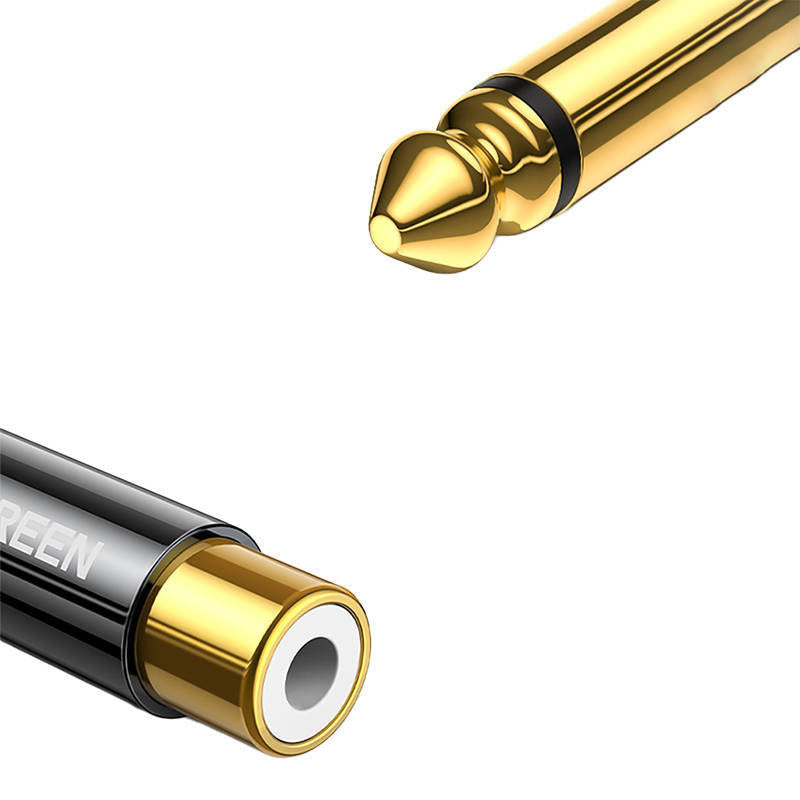 Adapter Jack 6.35 mm (Stecker) auf RCA (Buchse), Ugreen US169, Grau-Gold