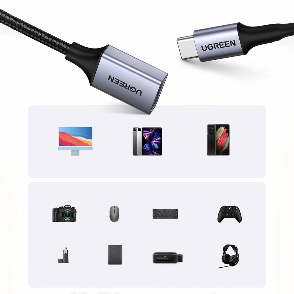 Ugreen OTG Adapter/Adapter 15cm USB-C (Stecker) auf USB-A (Buchse), Schwarz