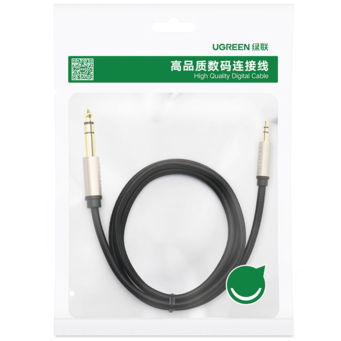 Audiokabel Mini-Jack 3.5mm auf Jack 6.35mm TRS, Ugreen AV127, 2m, Grau
