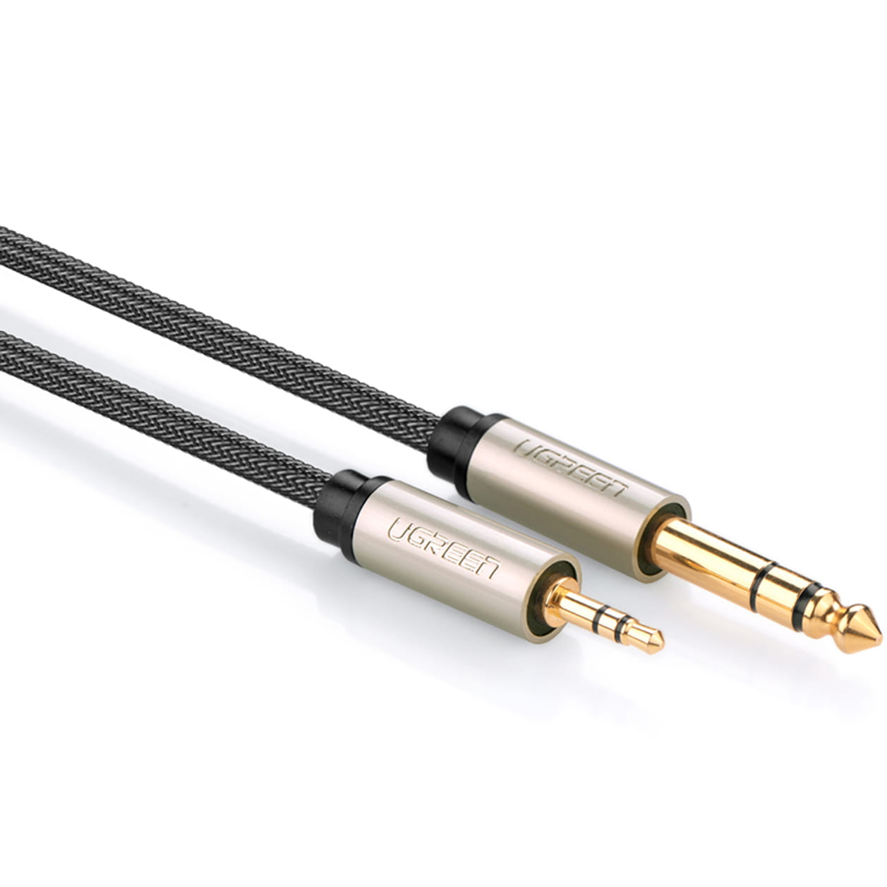 Audiokabel Mini-Jack 3.5mm auf Jack 6.35mm TRS, Ugreen AV127, 2m, Grau