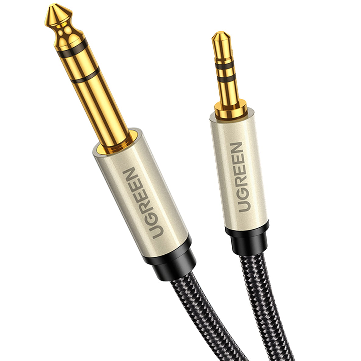 Audiokabel Mini-Jack 3.5mm auf Jack 6.35mm TRS, Ugreen AV127, 2m, Grau