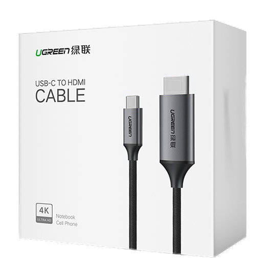 Kabel HDMI zu USB-C Ugreen, 4K / 60 Hz, 1.5 m, Grau und Schwarz