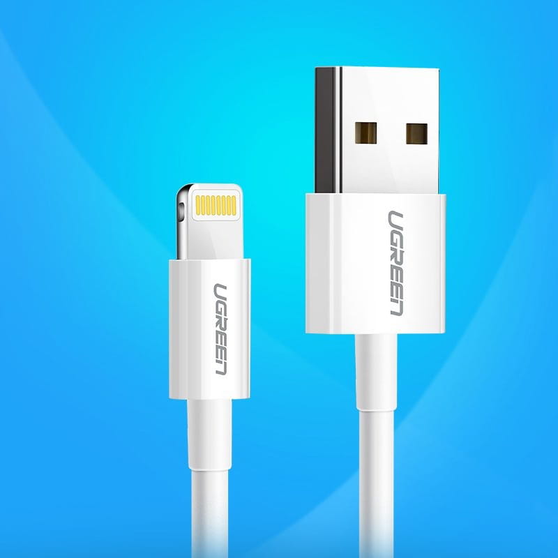 Kabel USB-A zu Lightning MFi, Ugreen 2.4A, 1m, Weiß