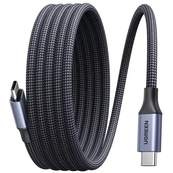 Kabel Ugreen USB-C zu USB-C, 240W, PD 3.1 mit E-Marker, Ugreen L537, 1 m, Grau