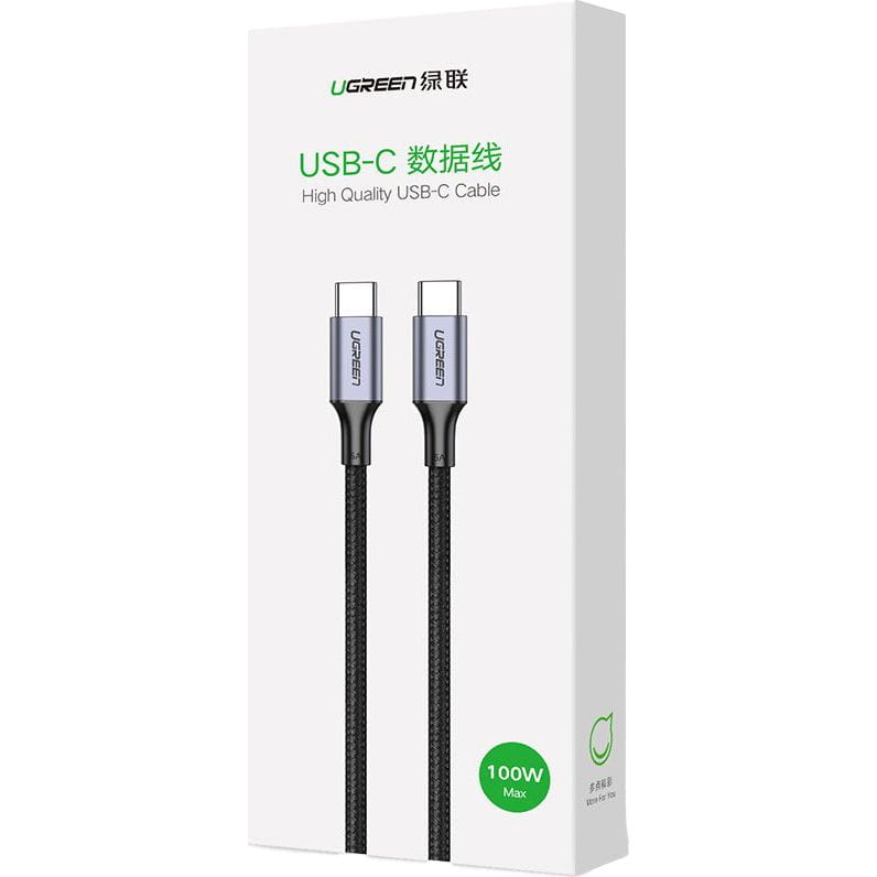Kabel Ugreen USB-C zu USB-C, 100W, QC, PD, FCP, 5A, 1m, Grau