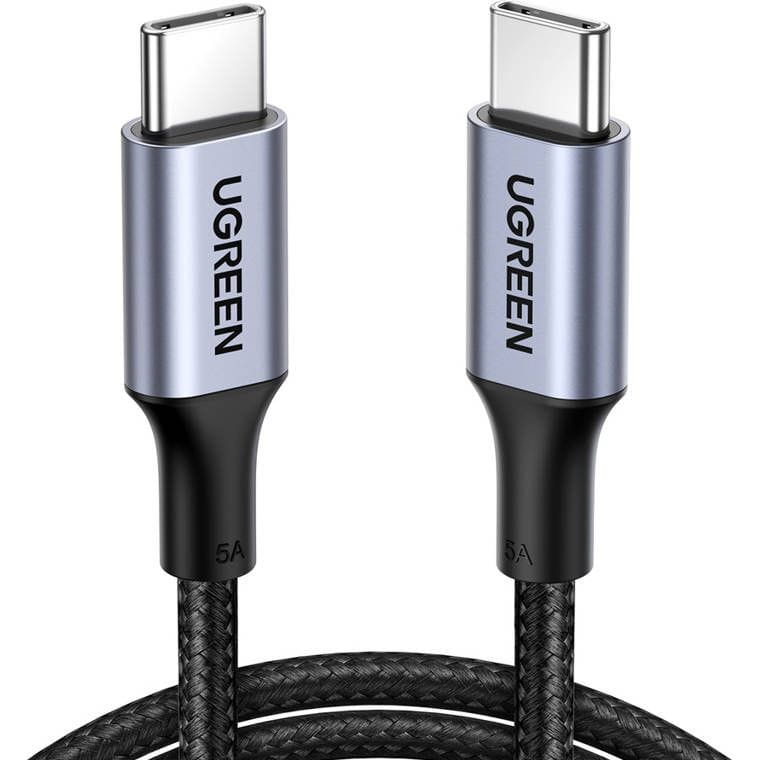 Kabel Ugreen USB-C zu USB-C, 100W, QC, PD, FCP, 5A, 1m, Grau